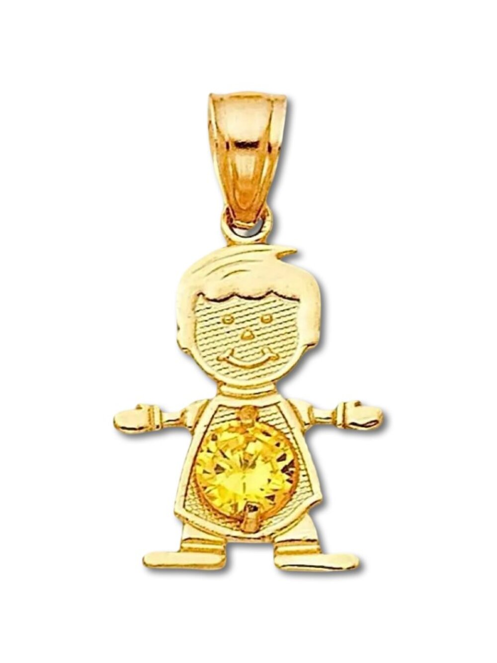 14K Real Yellow Gold November Birthstone Boy Charm By Tehrani Jewelry